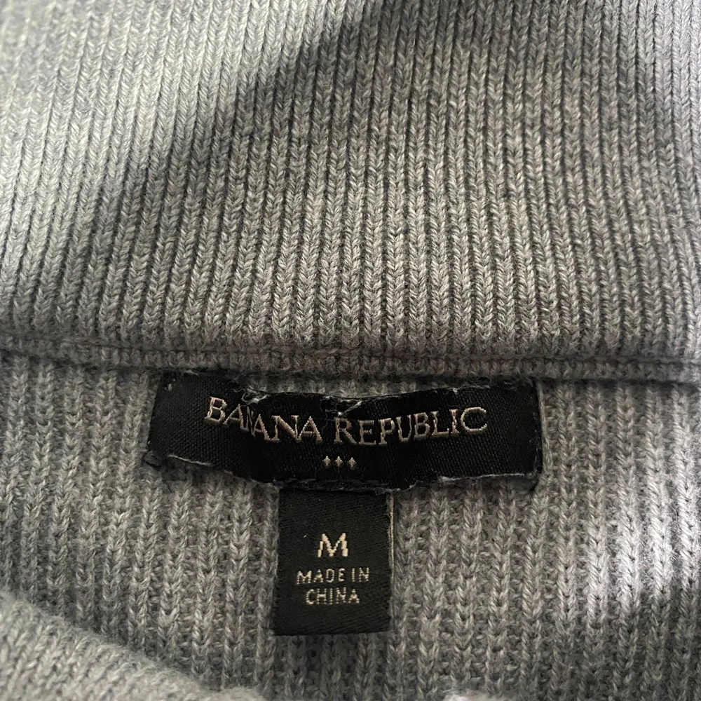 Banana Republic Mens Gray Ribbed Button‎ Waffle Knit Pullover Sweater Henley